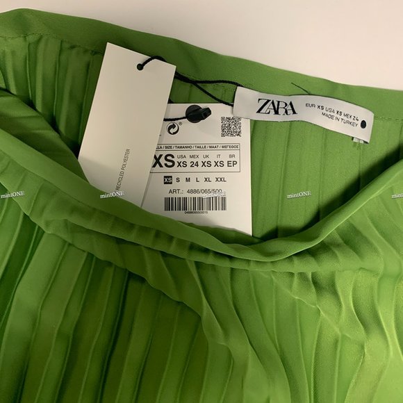 Jupe ZARA Taille Haute à Carreaux - Modèle Midi Avec Ceinture, Taille XS, Neuve Sans étiquettes